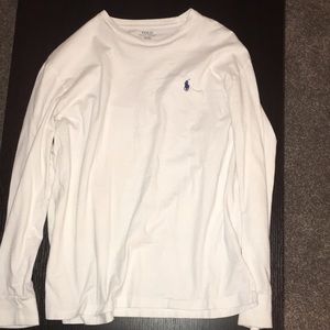 white polo long sleeve shirt